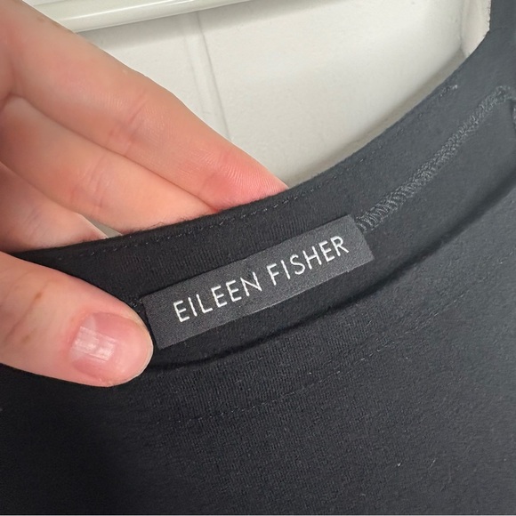 Eileen Fisher Viscose Square Neck Midi Dress Black Women’s Size Small Stretch - Picture 5 of 7